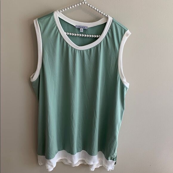 White birch 2x Women's Green Sleeveless Top - Picture 1 of 4
